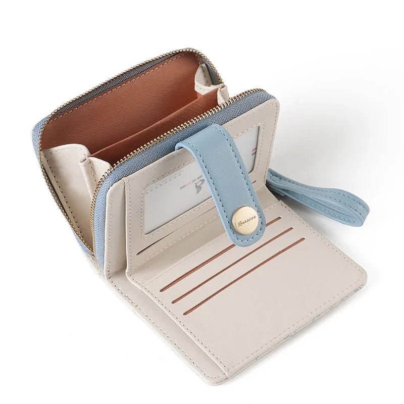 Japanese Cute Cat Girls Wallet Short Student ID Bank Card Holder Money Bag Zipper Wallets For Women Key Storage Purse Coin Purse - silverfoxgoods